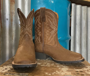Kids Hybrid Rancher Square Toe - Distressed Tan