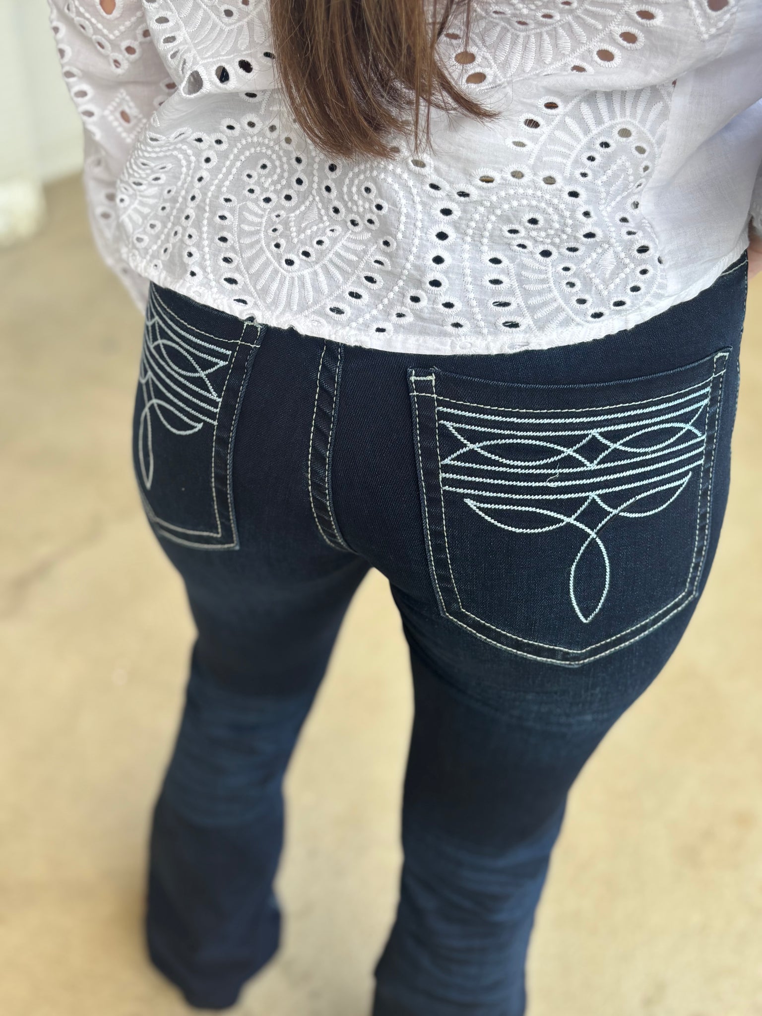 Cowgirl Tuff Ladies Boot Stitch Trouser Jeans 33" Leg