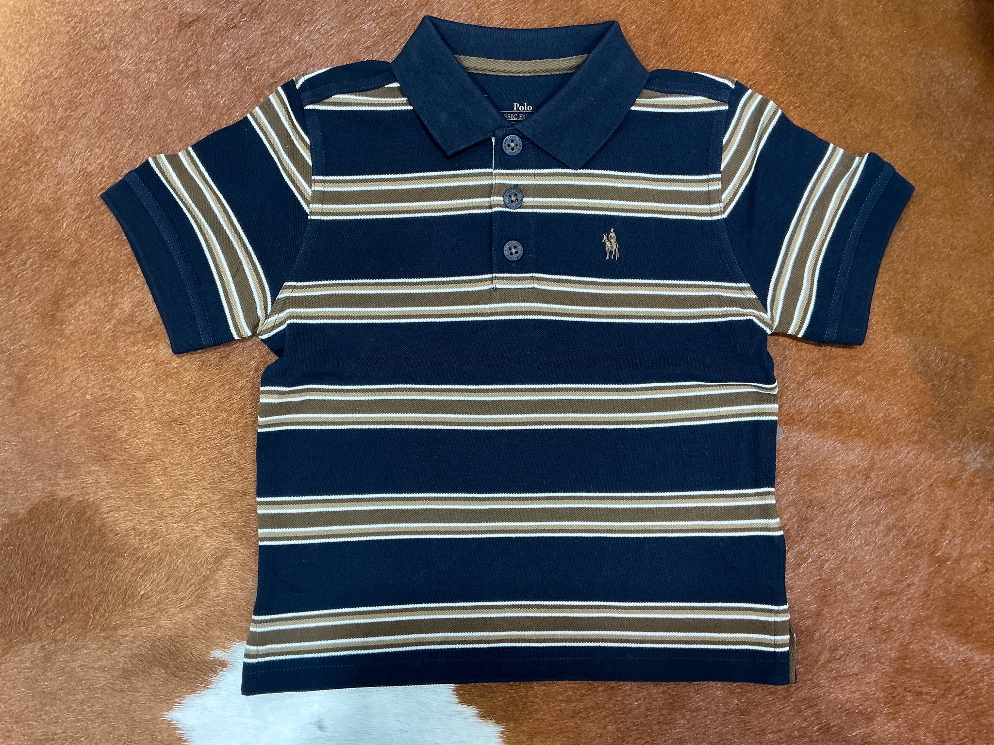 T5S3500020 Thomas Cook Boys Anthony S/S Polo Navy/Dark Tan