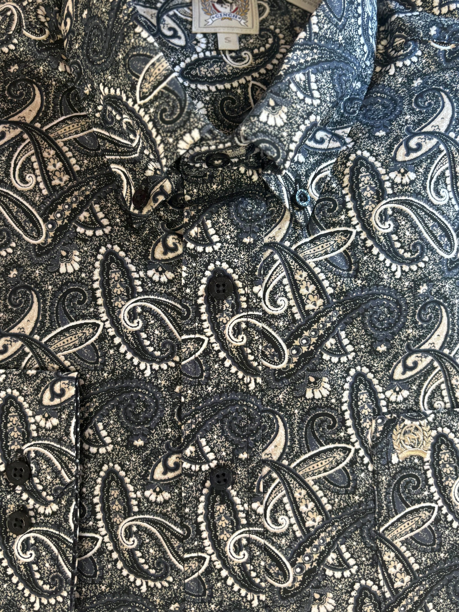 MTW1105791 Cinch Mens Shirt Blue/Black Paisley
