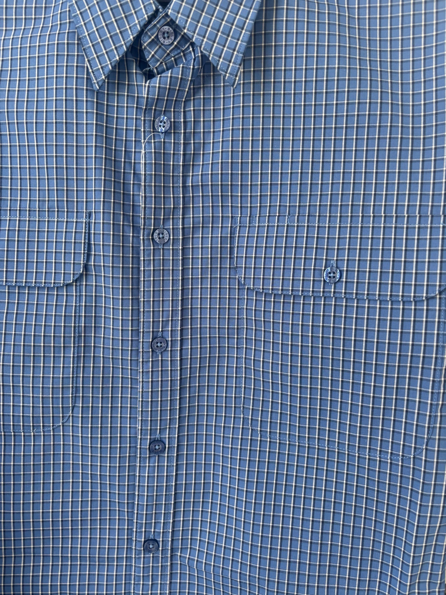 BS70287_CRIV Bisley Mens L/S Shirt Sml Check Blue