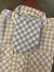 WWLS2402 Just Country Ladies Abbey Full Button Print Workshirt Fawn Check