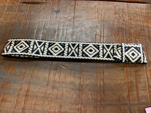 B3933B Western Aztec Print Hat Band Strap Black