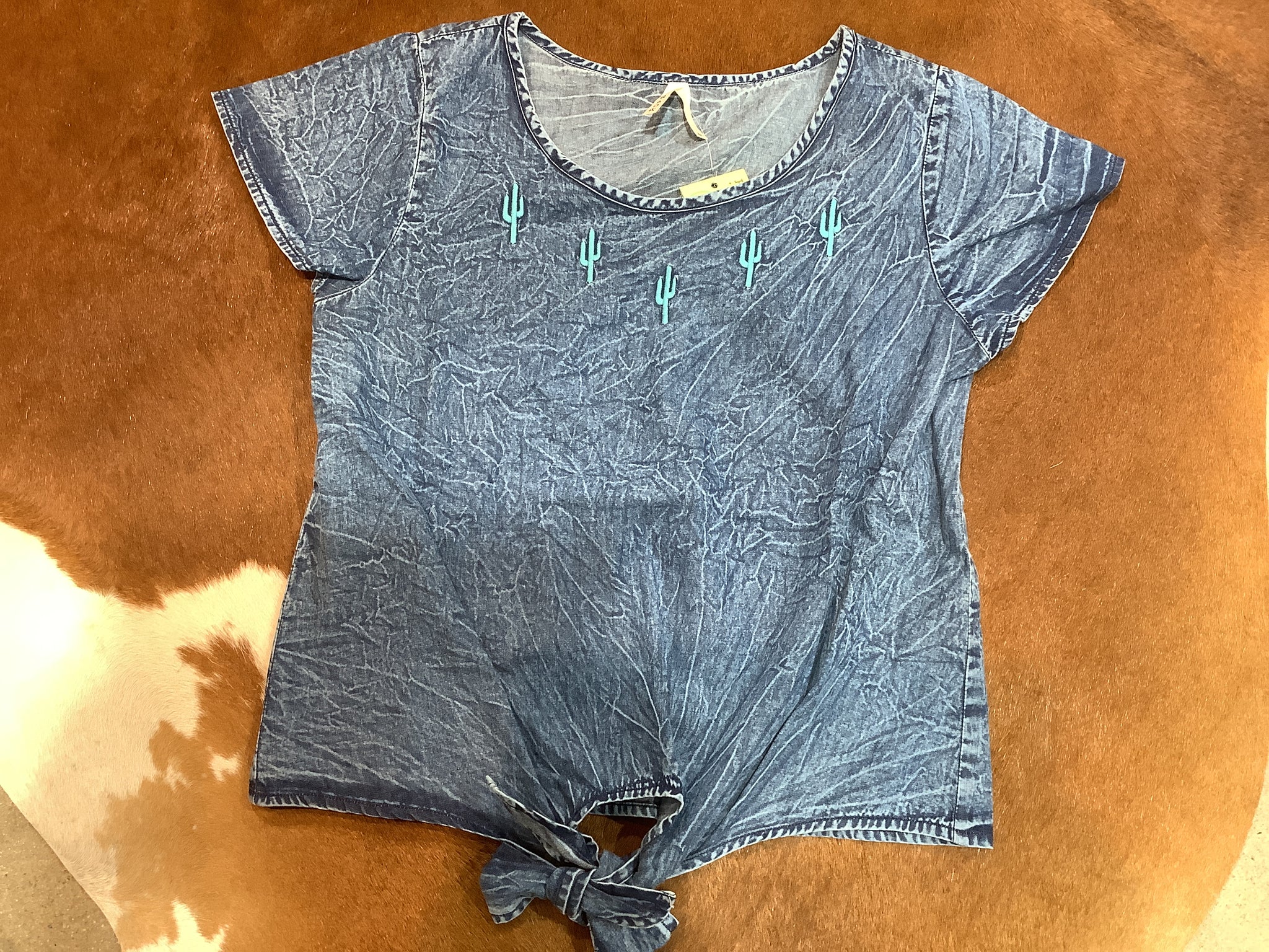 03-051-0594-4073 Roper Ladies Five Star Collection SS Blouse Solid Blue