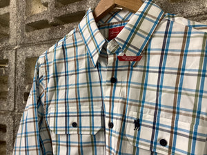 T4S1115030 Thomas Cook Men's Glen Check 2-Pocket Long Sleeve Shirt White/Multi