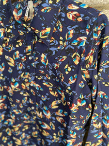 Roper Ladies Studio West Collection Long Sleeve Shirt Print Blue