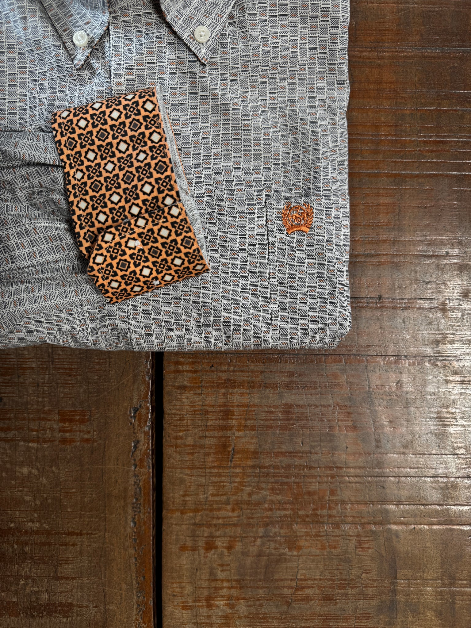 MTW1105961 Mens L/S Button Up Shirt Cream