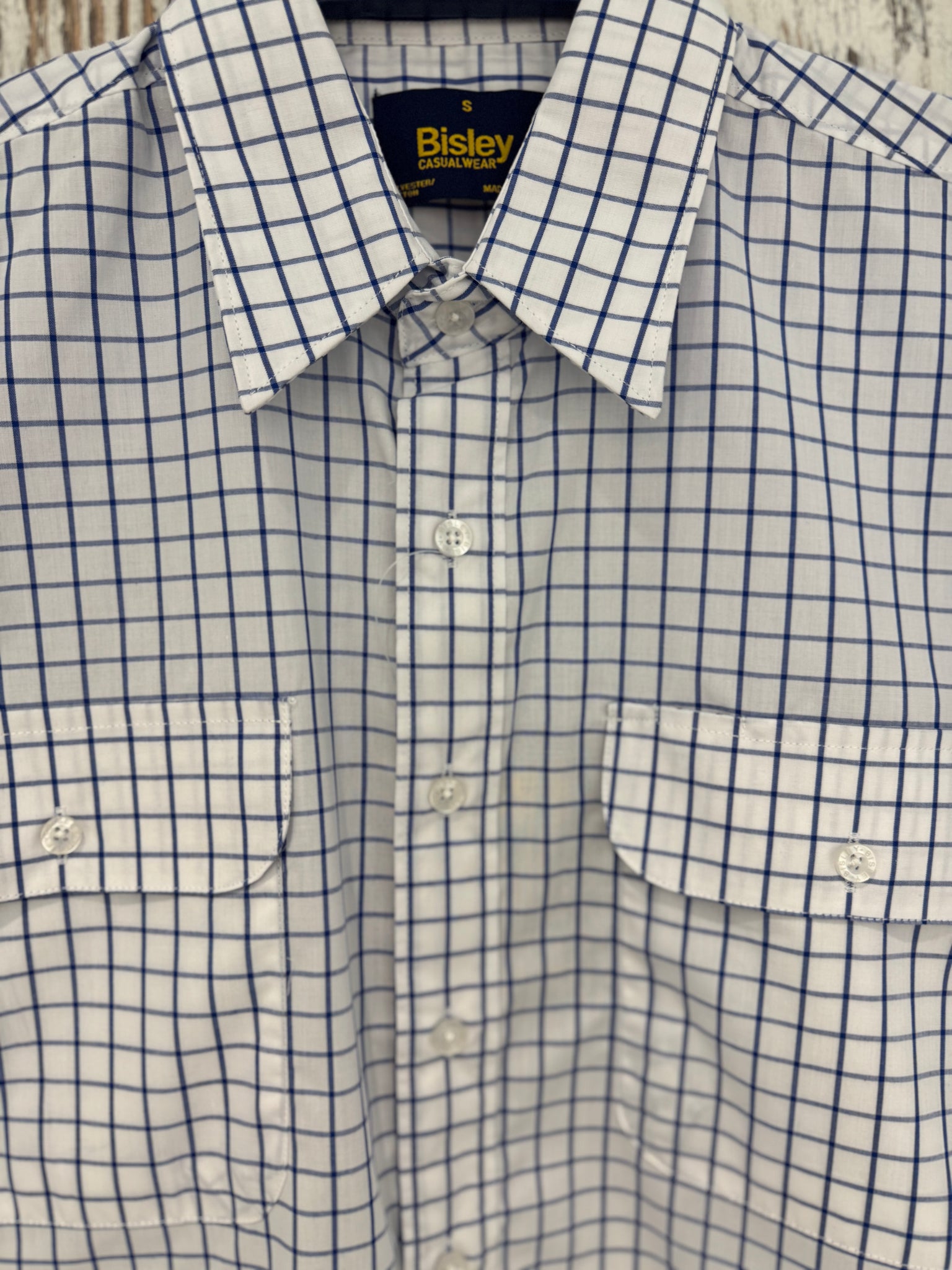 BS20391 Bisley Mens S/S Shirt White Check