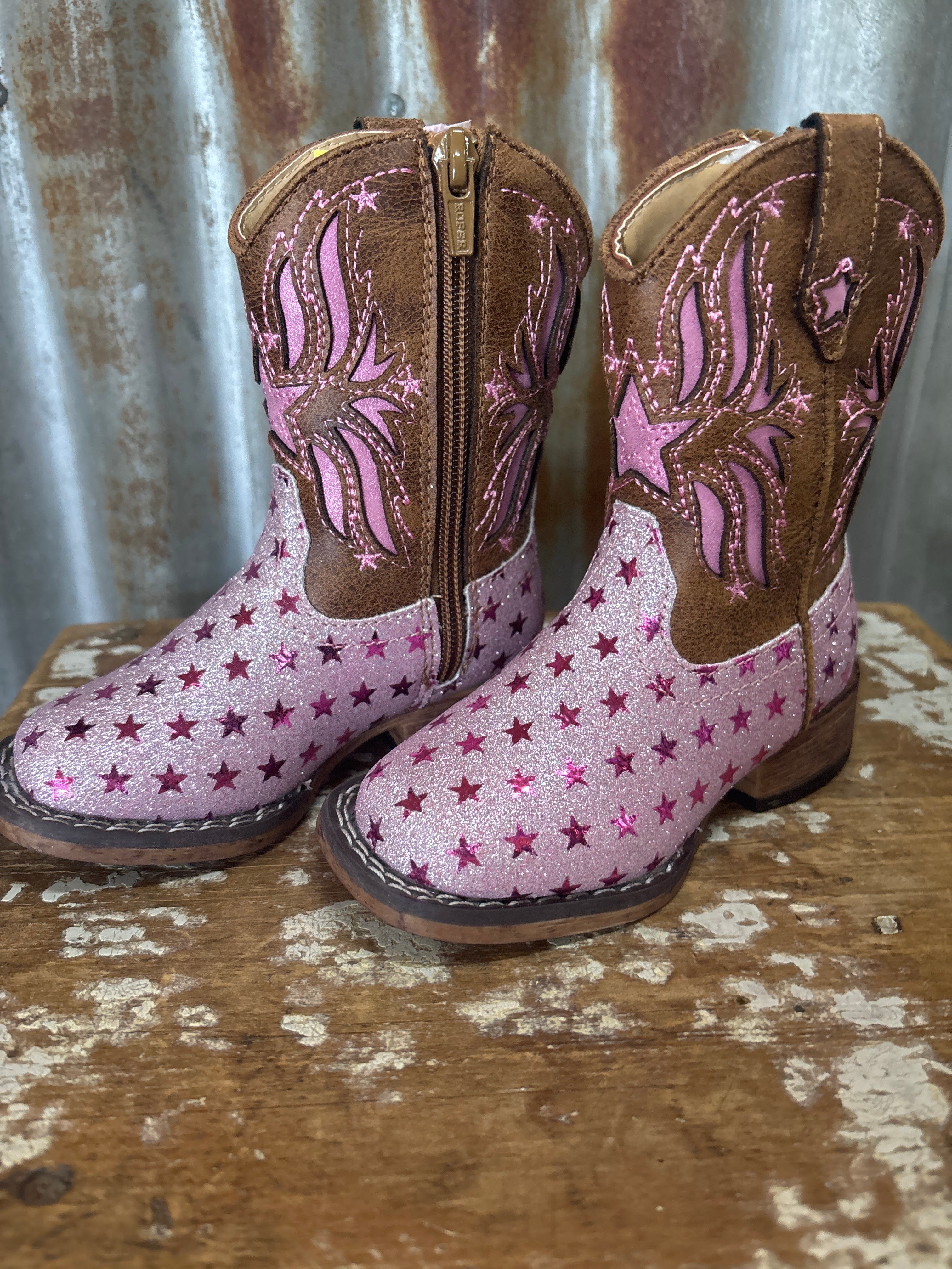 Dan Post Cowgirl Boots Pink And Brown Dan Post Toddler Girls' Rumi