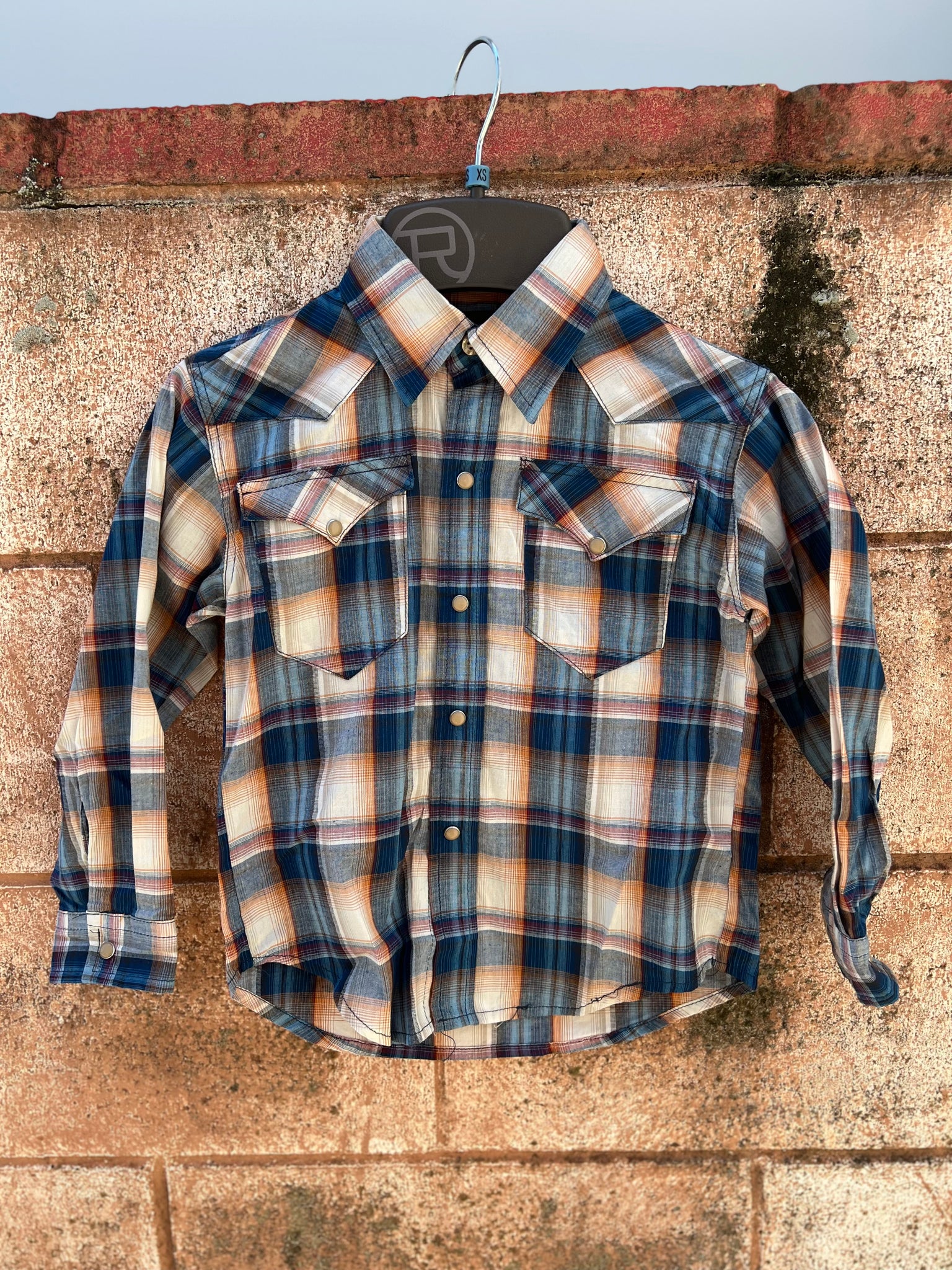 03-030-0062-0754 Roper Boys West Made Collection L/S Shirt Plaid Blue