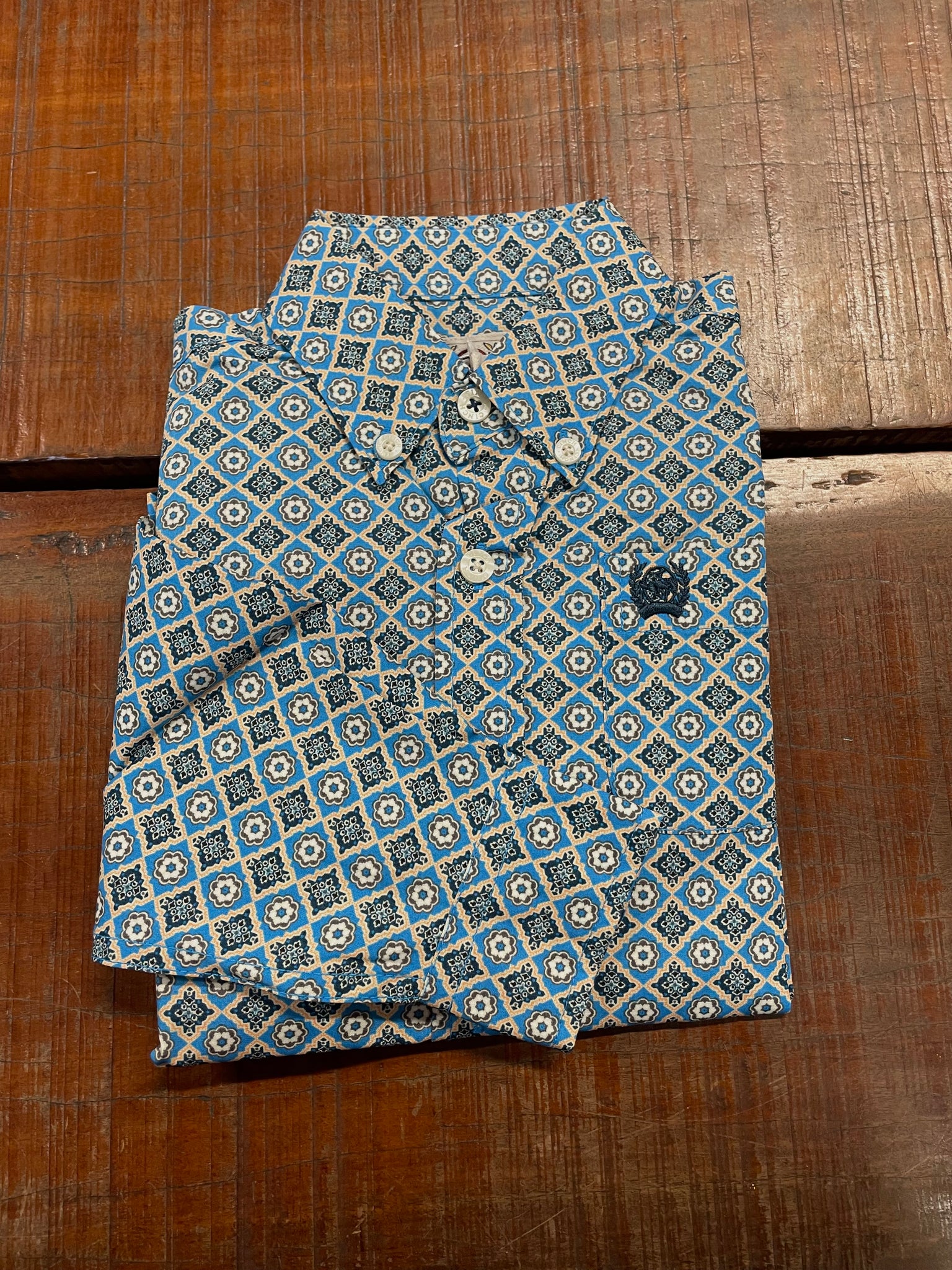 MTW7060386 Boys Cinch L/S Button Up Blue