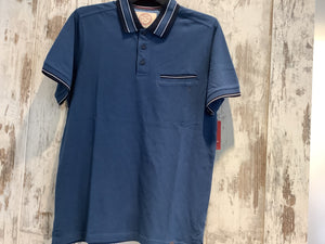T5S1506014 Thomas Cook Mens Ben Tailored 1 Pocket S/S Polo Blue Ocean
