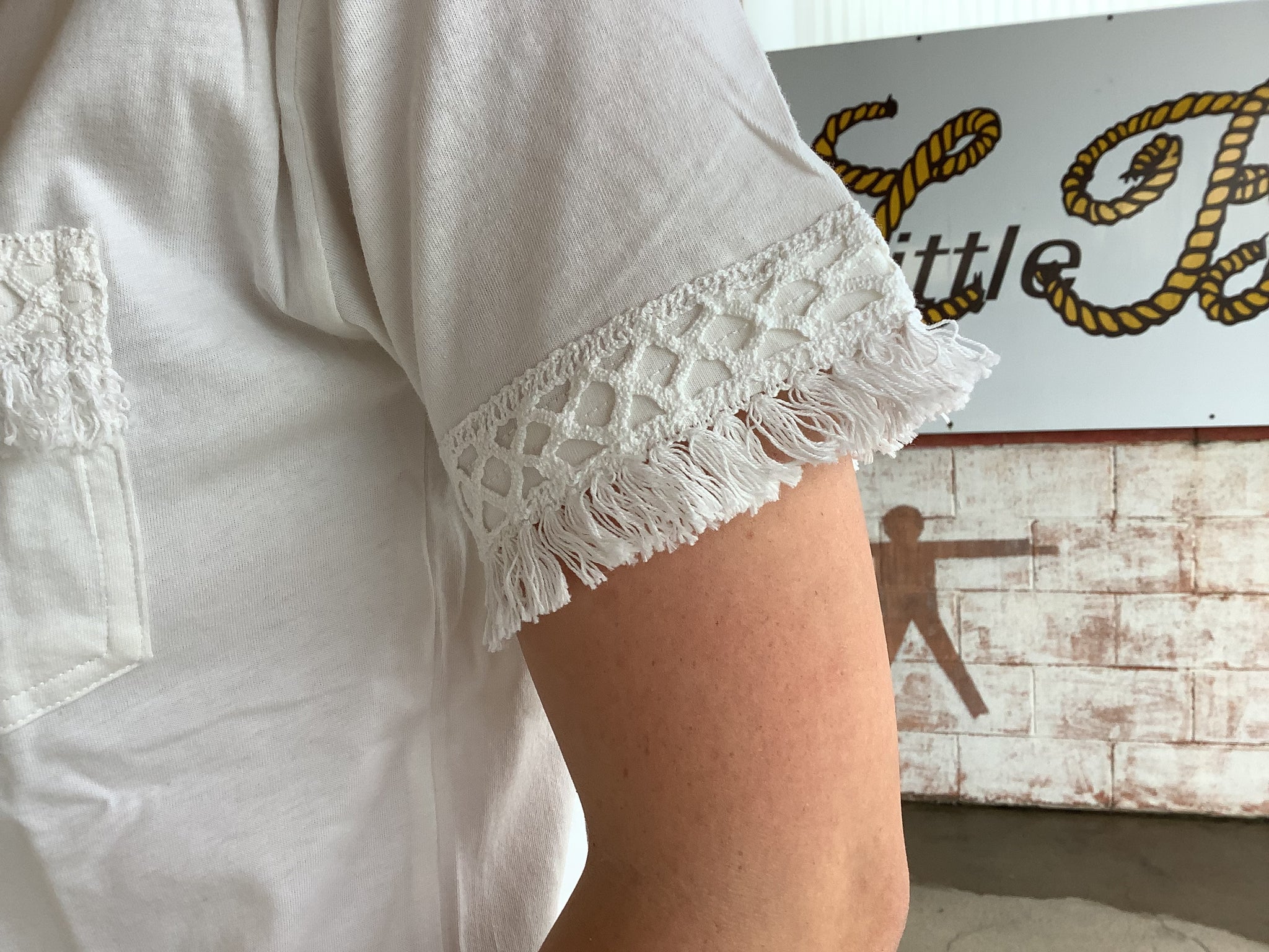Ariat Ladies Tassel Short Sleeve Top Cloud Dancer