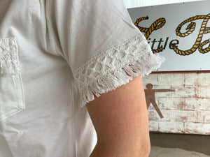 Ariat Ladies Tassel Short Sleeve Top Cloud Dancer