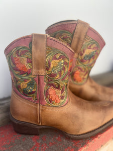 09-021-0980-3291 Roper Ladies Dusty Boots Tan Leather