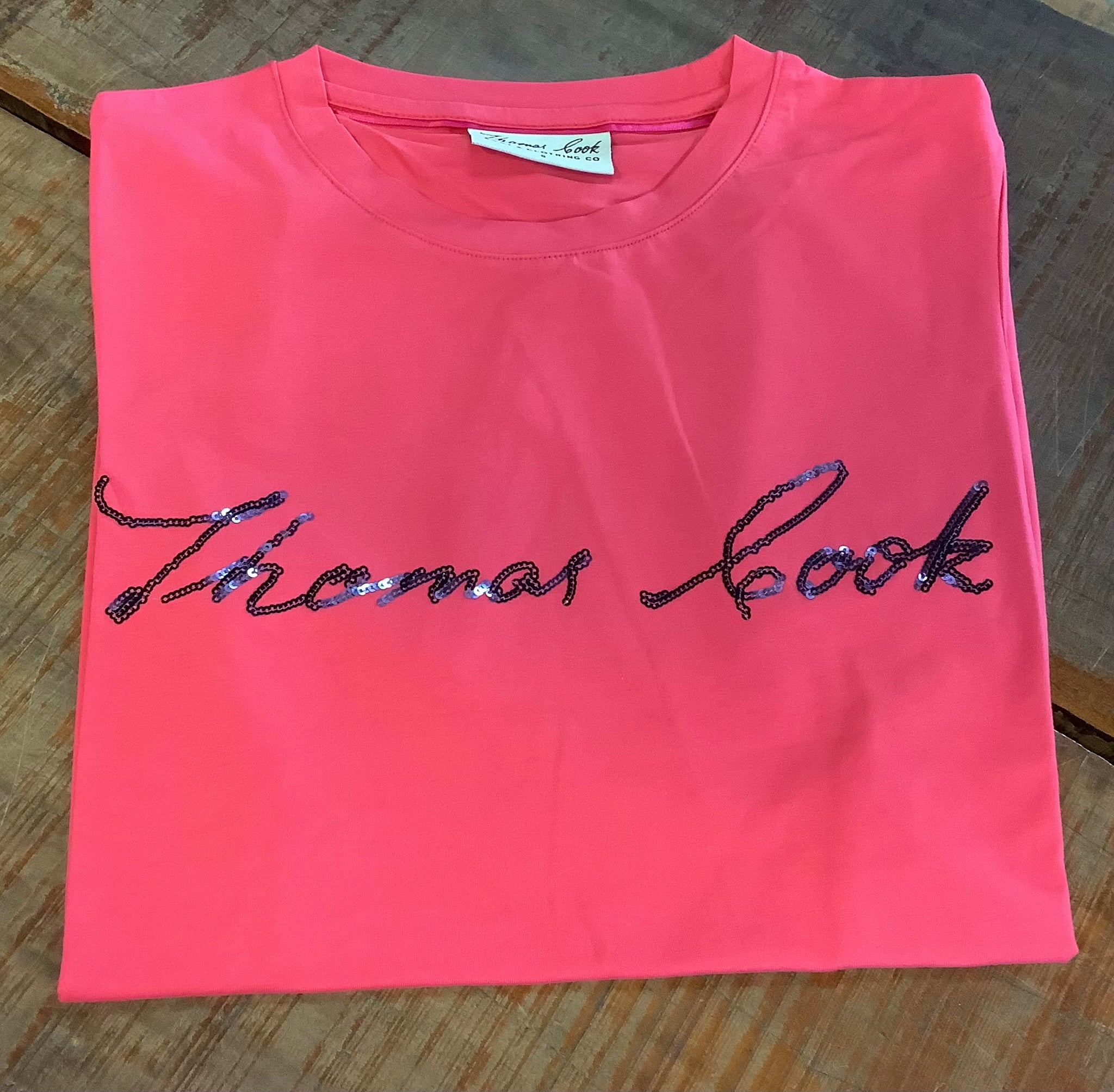 Thomas Cook Women's Eva Script Short Sleeve Tee -BRIGHT ROSE