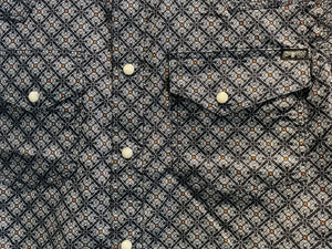 P5S1100070 Pure Western Mens Douglas L/S Shirt Navy/White