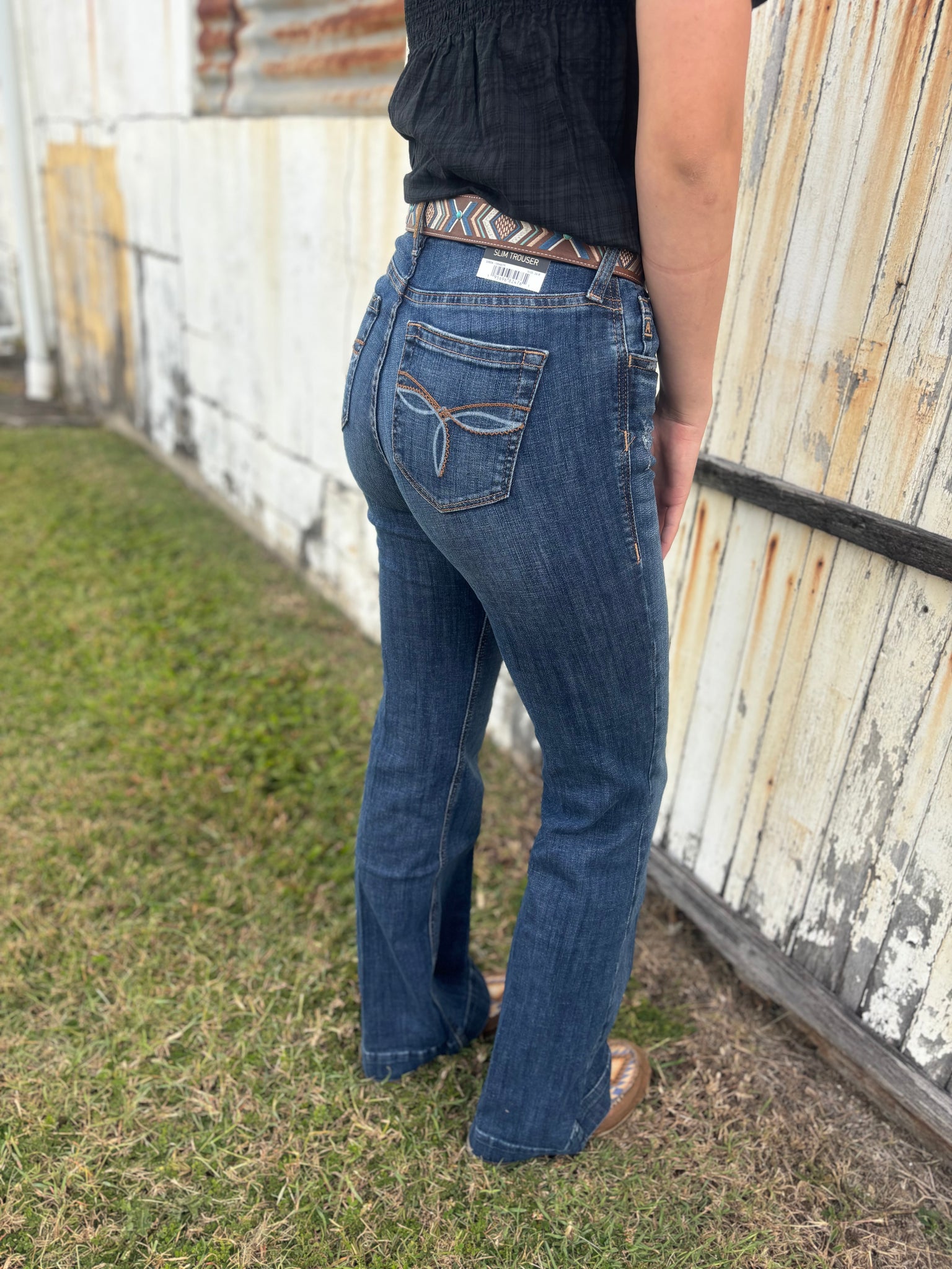 10048275 Ariat Ladies High Rise Slim Trouser 34" Leg Jean Juliana Siren