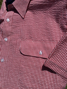 BS20382 Bisley Mens S/S Seersucker Shirt Red Check