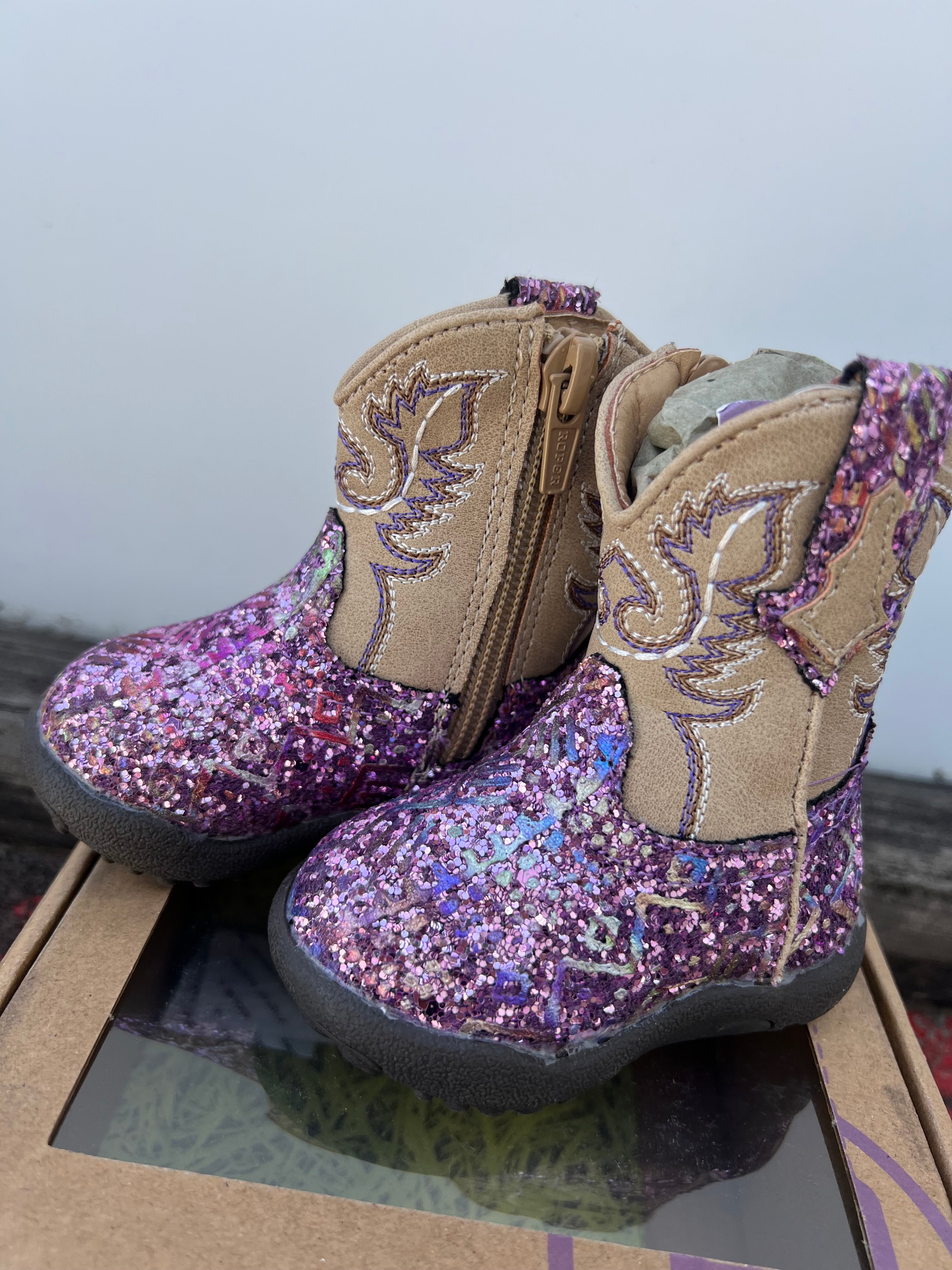 09-016-1225-3361 Roper Infant Cowbaby Southwest Glitter Boots