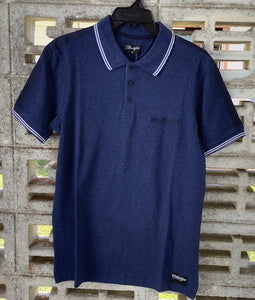 X4S1560188 Wrangler Men's Jackson Short Sleeve Polo Navy Marle