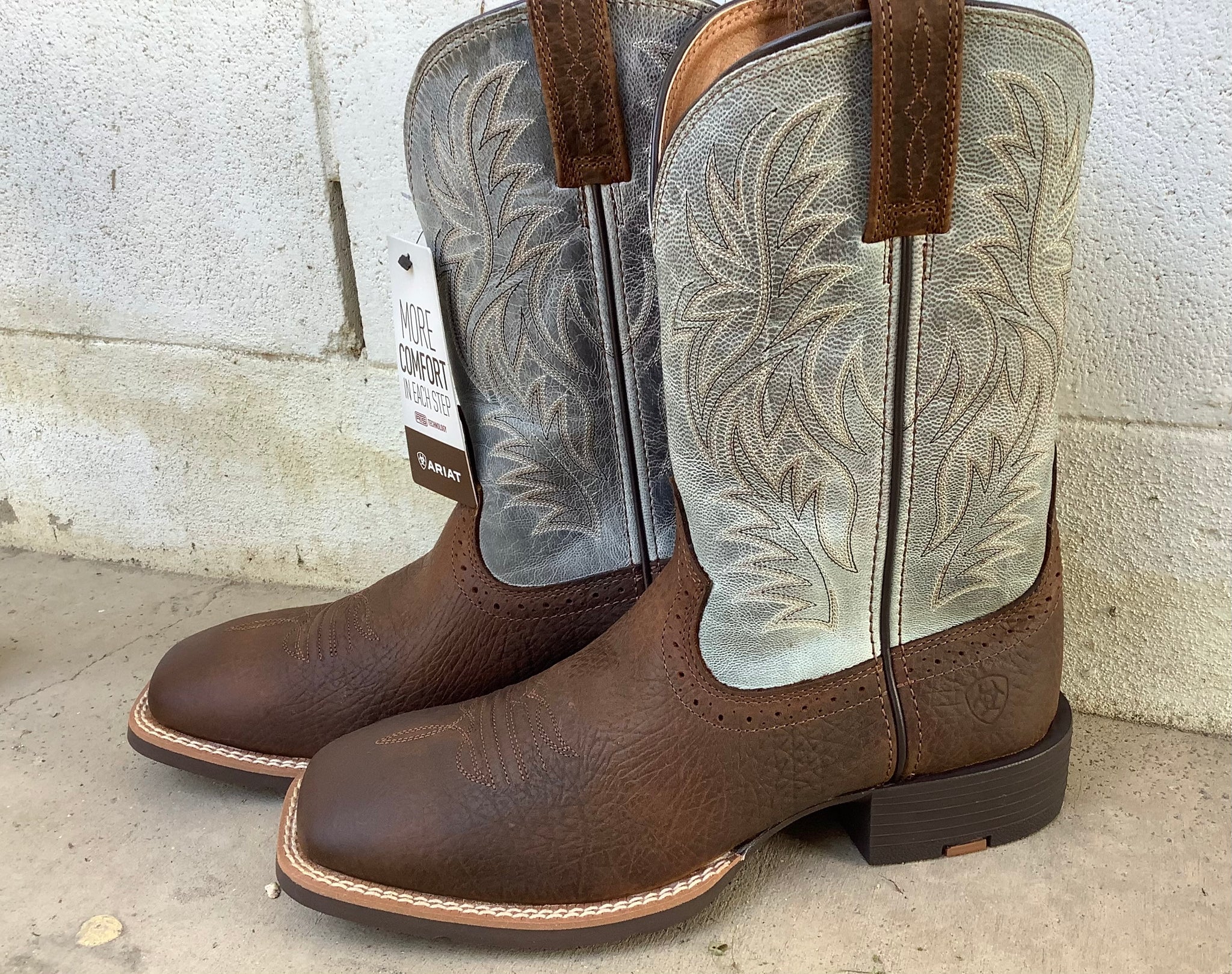 Ariat Men's Sport Western Wide Square Toe Earth/Glacier Blue