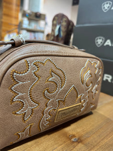 X5S2921COS Wrangler Southwestern Embroidered Cosmetic Bag  Camel