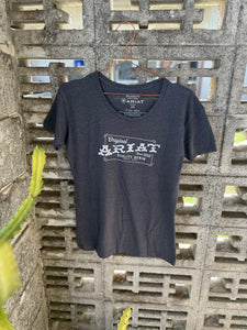 10047634 Ariat Ladies Denim Label SS Tee Titanium