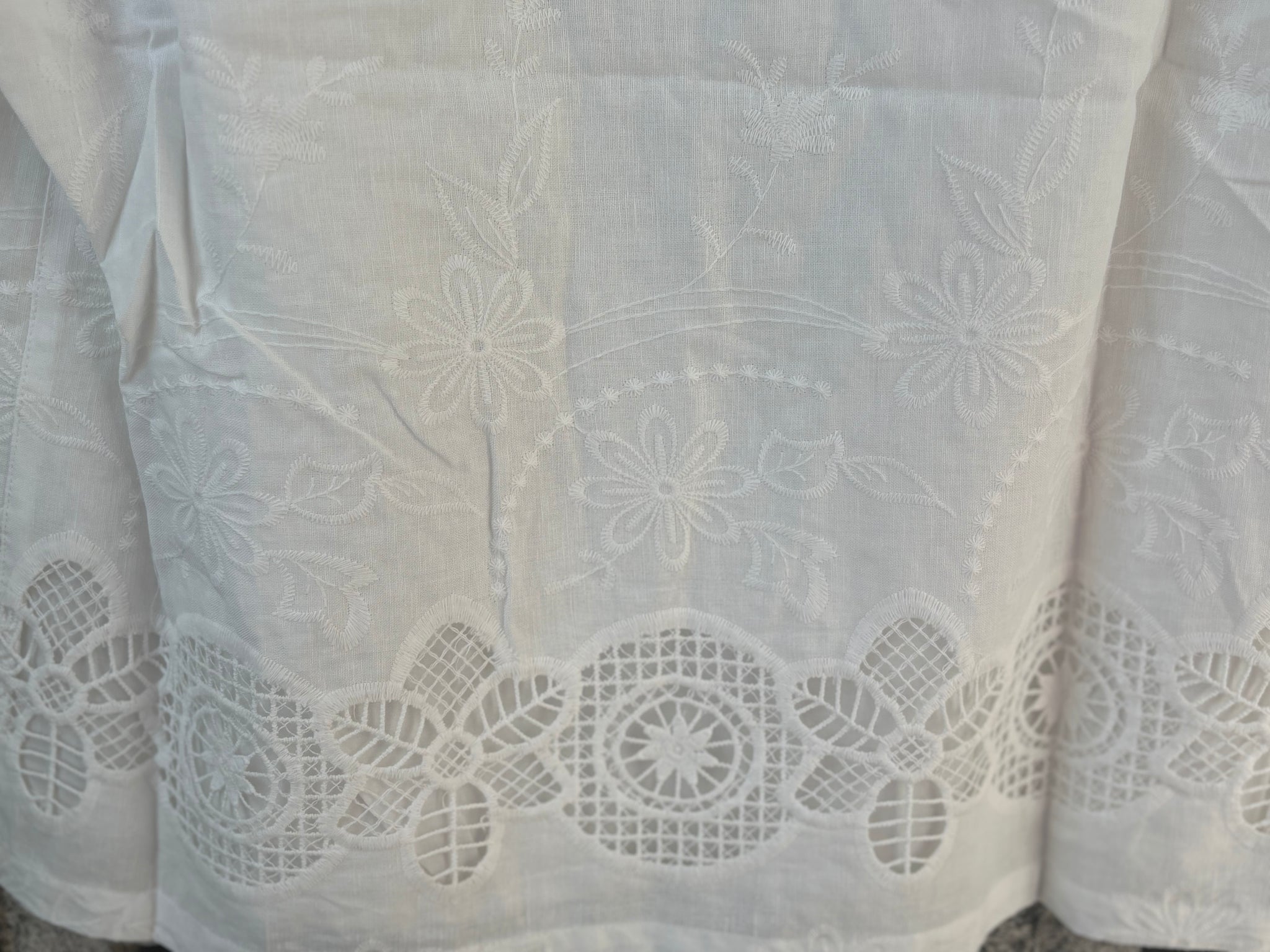 Corfu Embroidered Linen Cotton Shirt White