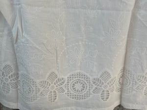 Corfu Embroidered Linen Cotton Shirt White