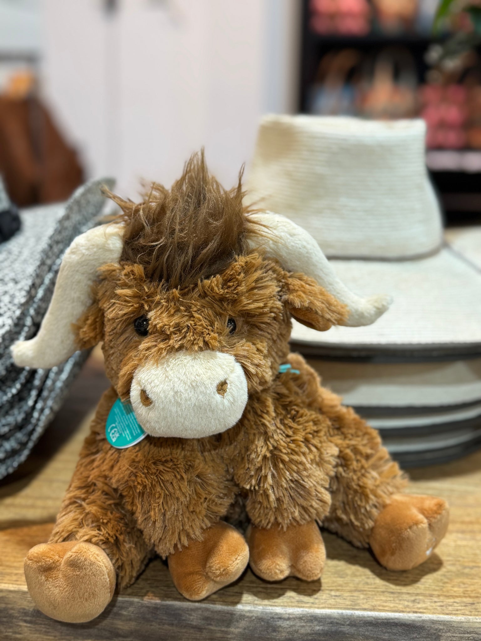 MRT71026 Horny Highland Cow Plush Brown Medium Soft Toy 23cm