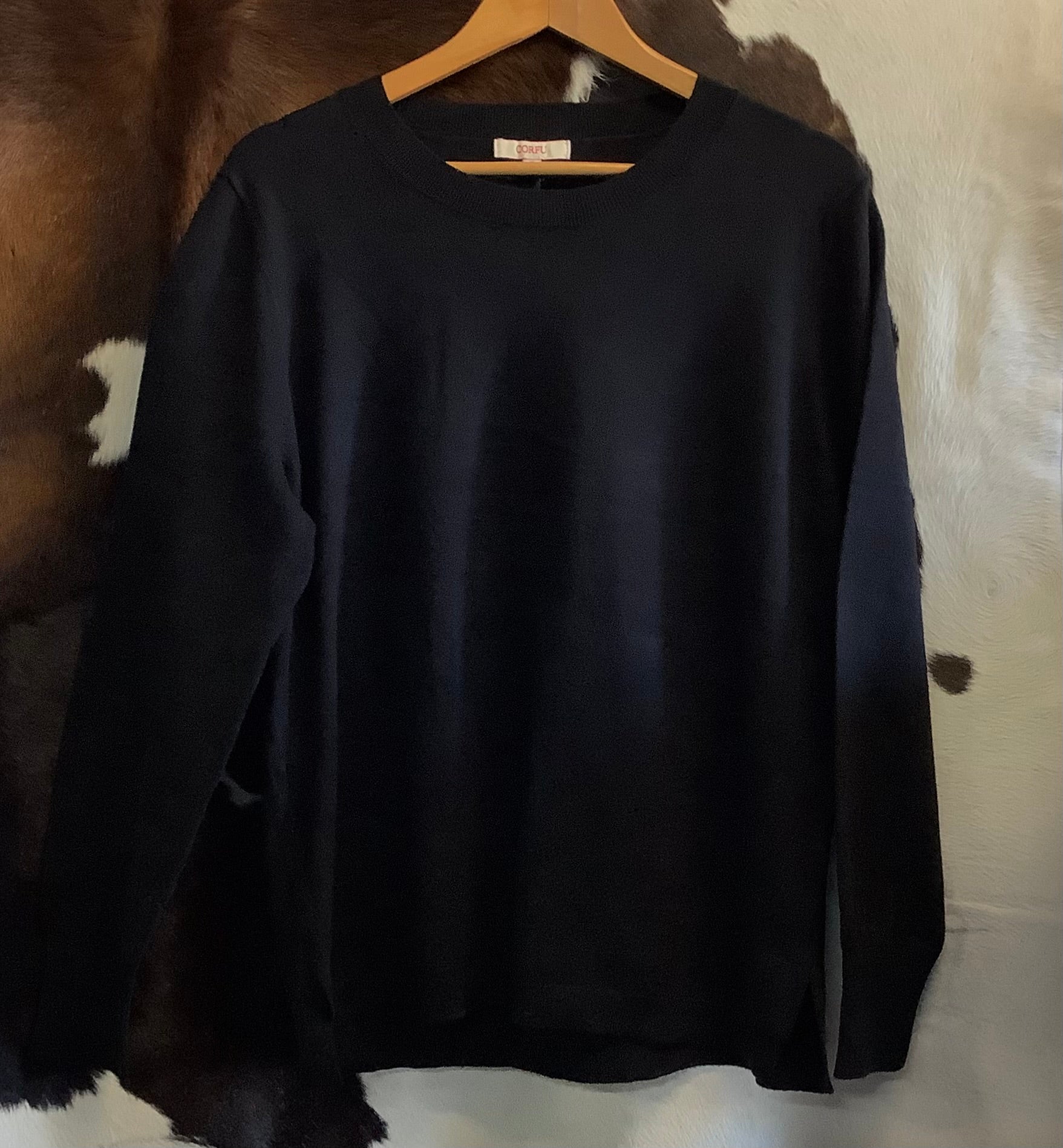 Corfu Plain Jersey Knit Black