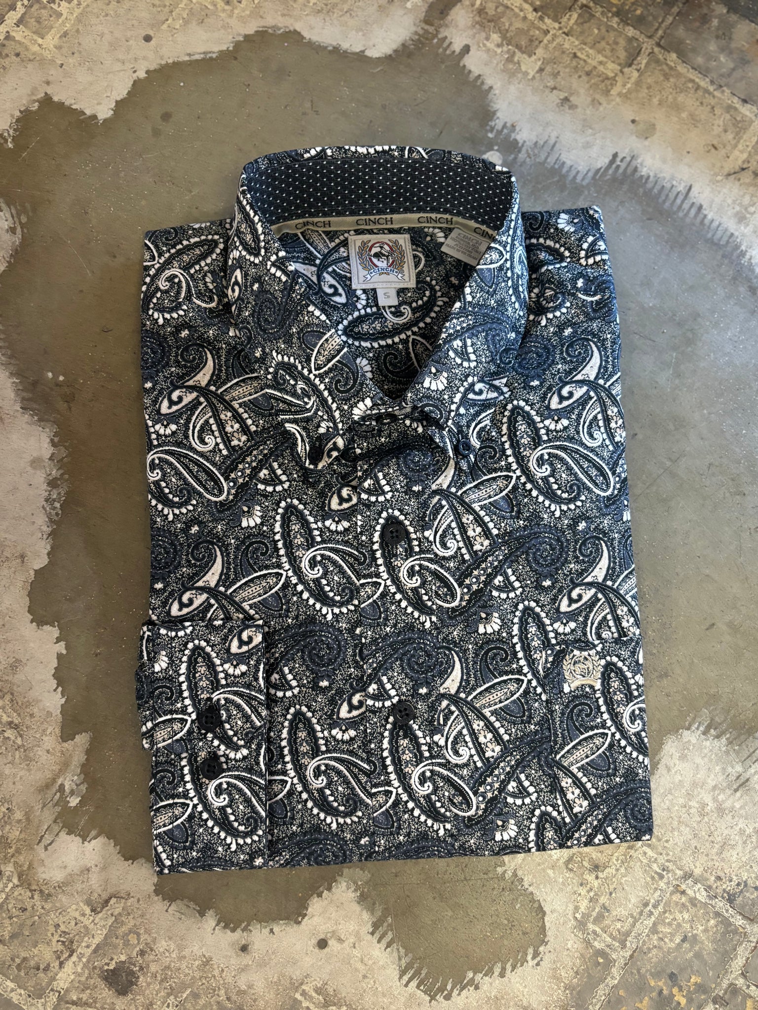 MTW1105791 Cinch Mens Shirt Blue/Black Paisley
