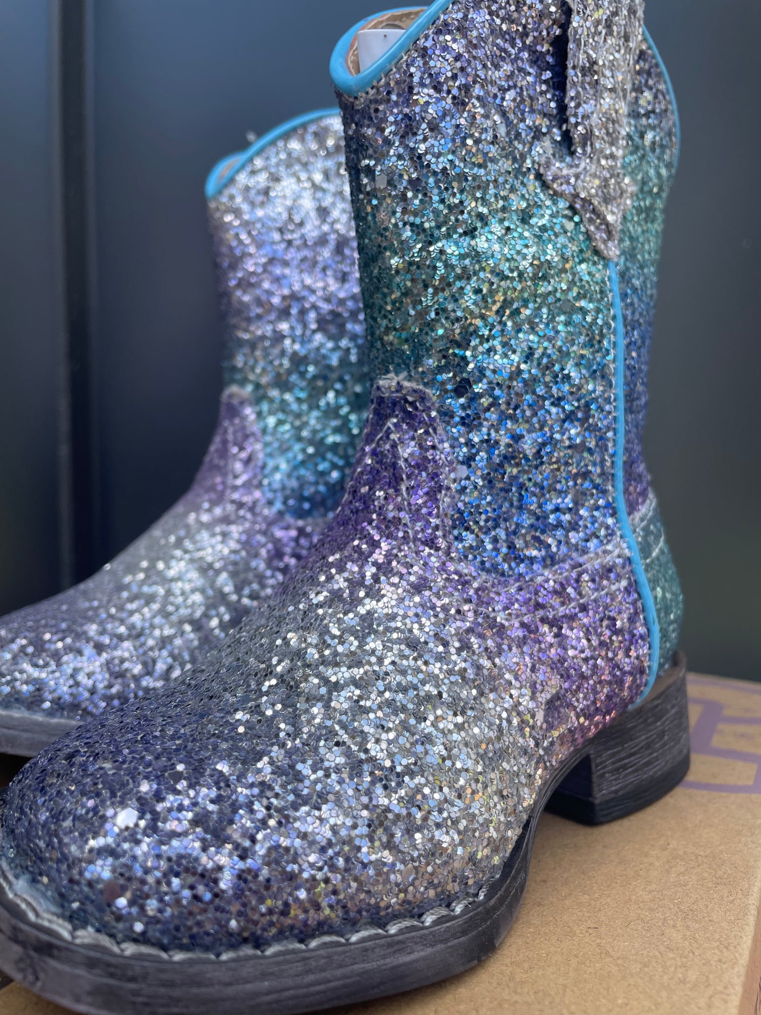 09-017-1903-3121 Roper Toddler Glitter Galore Boots Purple/Blue/Silver