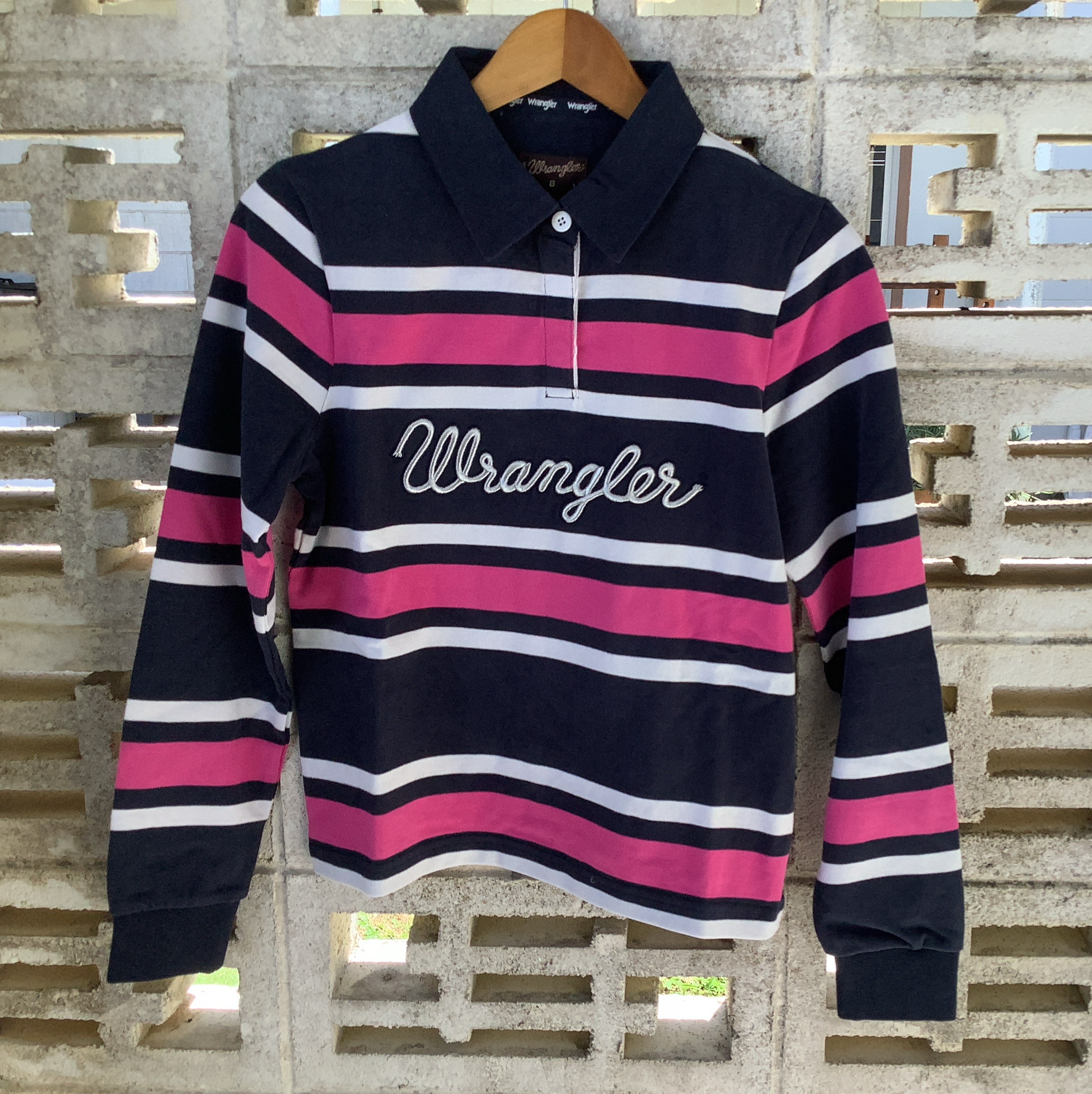 Wrangler Moira Fashion Stripe Rugby Navy/Fuchsia