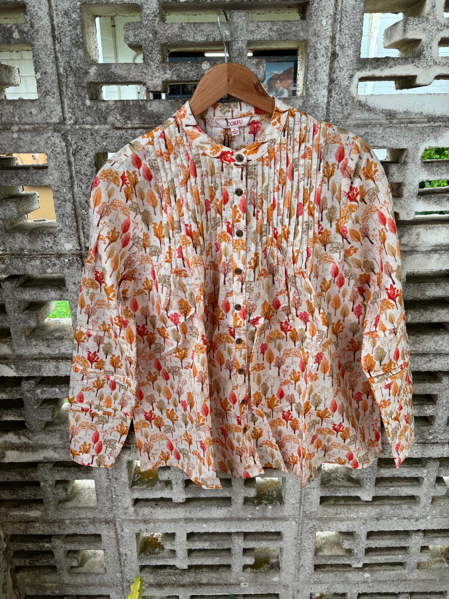 W2406515 Corfu Printed Cotton Shirt Linen Fall