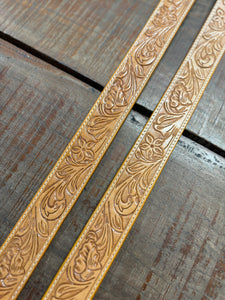 ST-01 Tan Tooling Leather Bag Strap