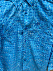 10043714 Ariat Boys Lake Classic L/S Shirt Blue Grotto
