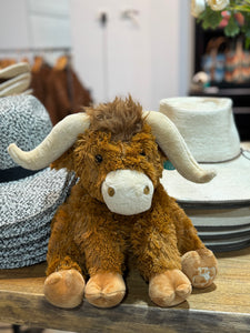 MRT71026 Horny Highland Cow Plush Brown Large Soft Toy 30cm
