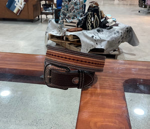 Pure Western Oscar Belt Chocolate/Tan
