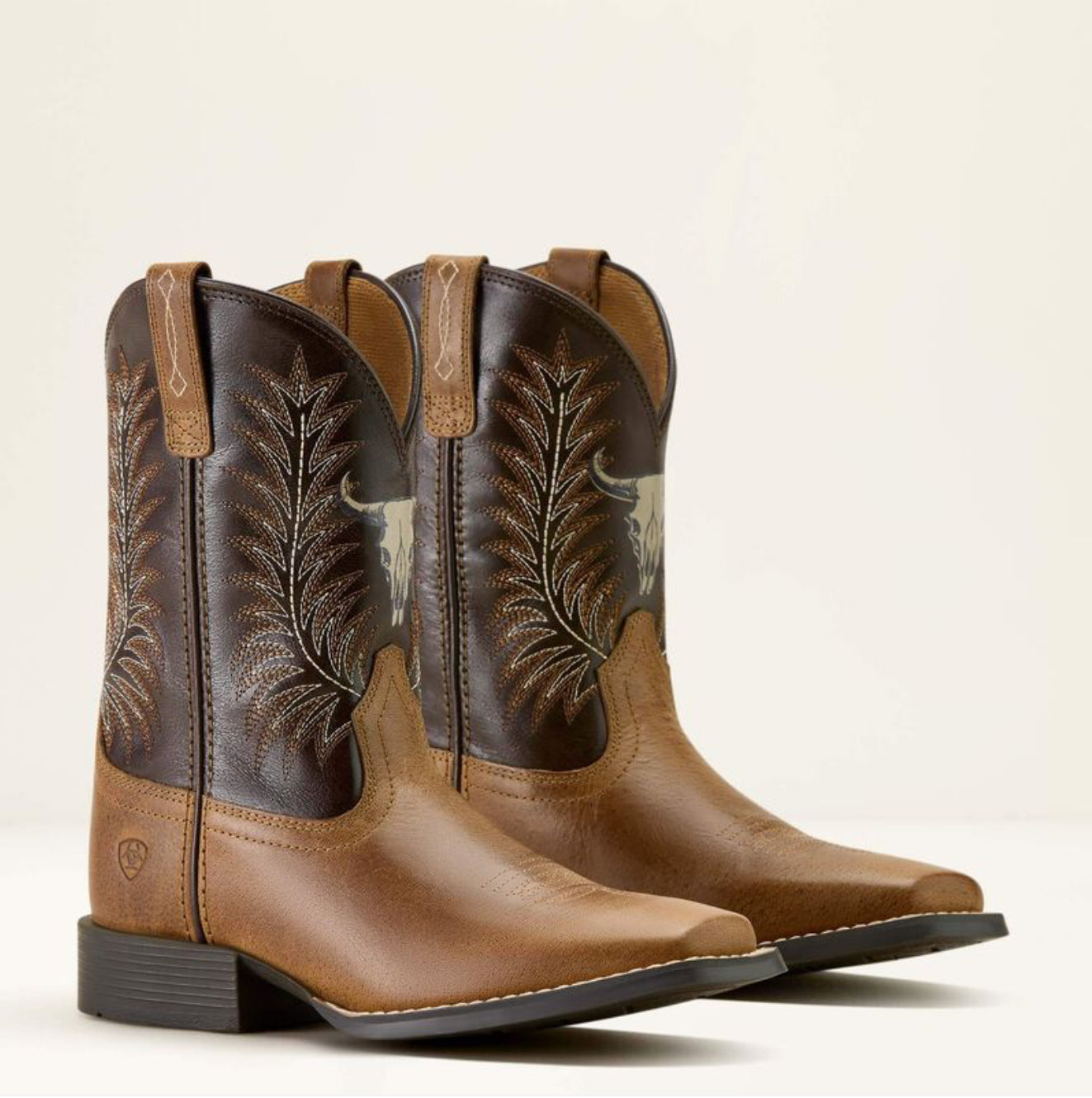 10063827 Ariat Youth Stampede Boots Desert Brown/Thunder Brown
