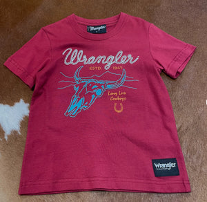 X5S3557388 Wrangler Boys Darren S/S Tee Red