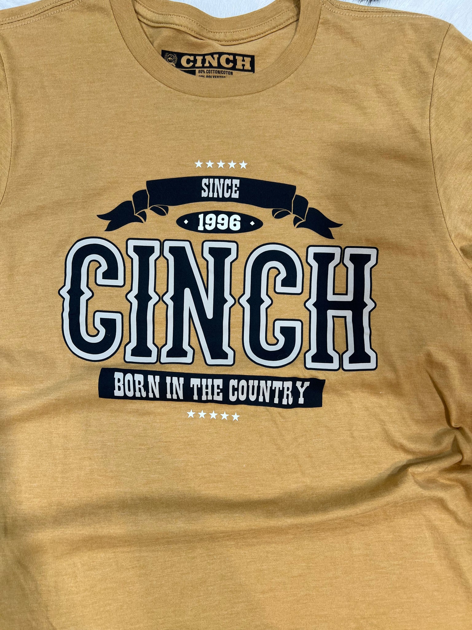 Cinch Mens Born In The Country T-shirt Gold