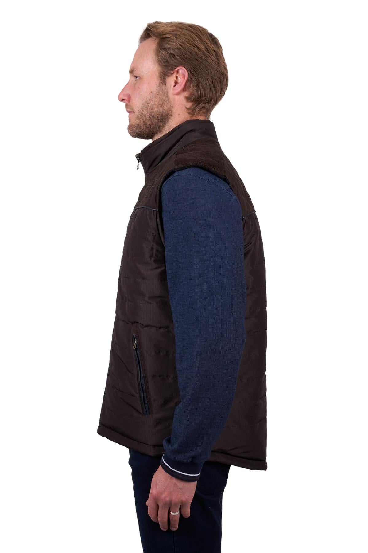 T5W1608007 Thomas Cook Mens Nathan Reversible Vest Dark Brown/Navy