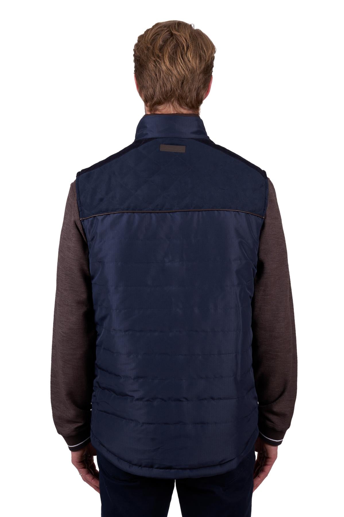 T5W1608007 Thomas Cook Mens Nathan Reversible Vest Dark Brown/Navy