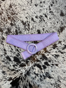 JCB1723 Raffia Woven Round Buckle Straw Belt