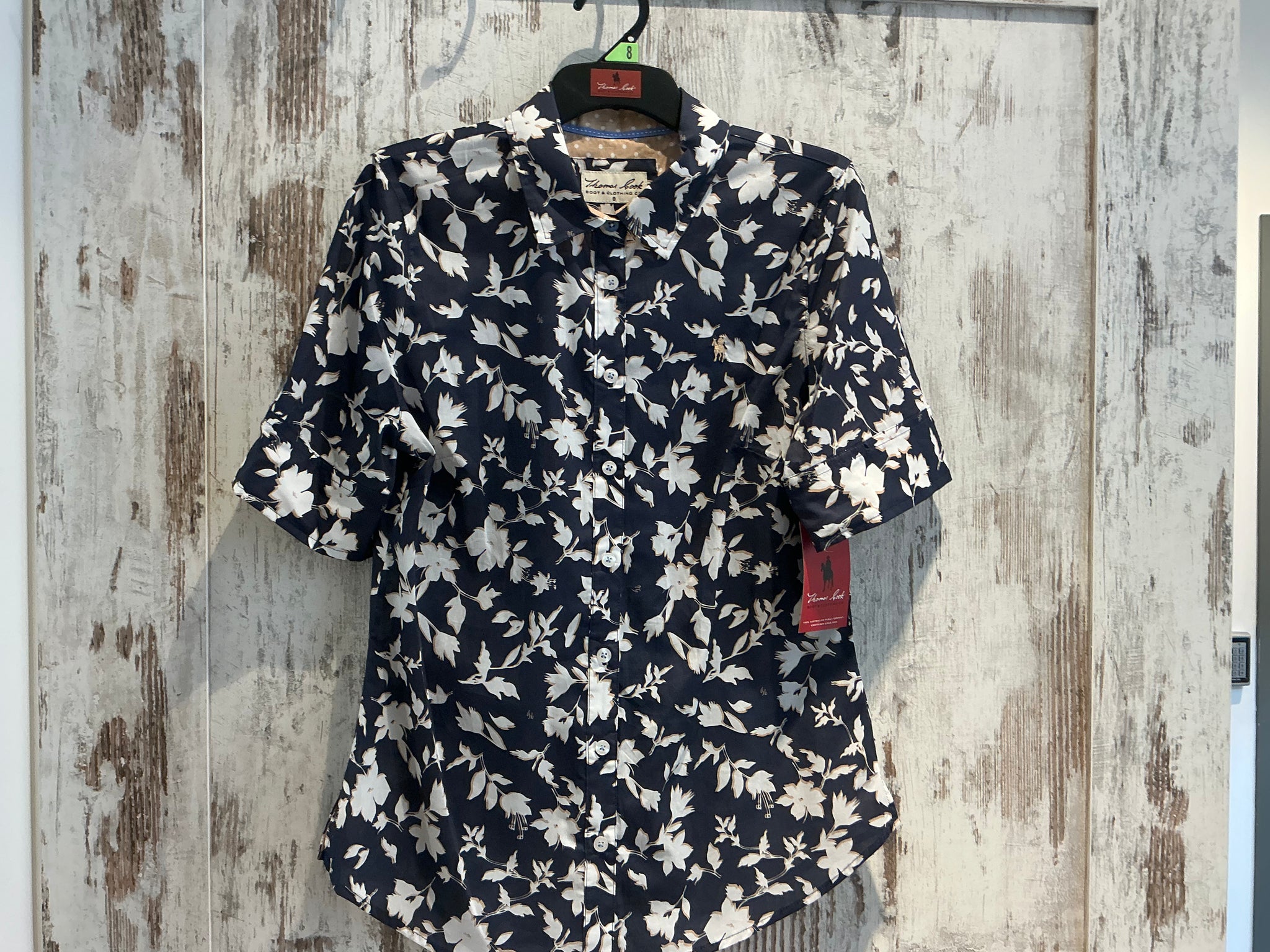 T5S2125093 Thomas Cook Ladies Celine S/S Shirt Navy/Tan