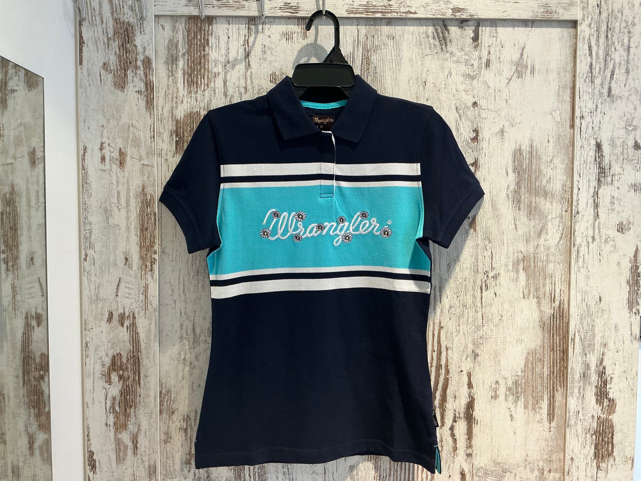 X5S2565458 Wrangler Ladies Mistie S/S Polo Blue