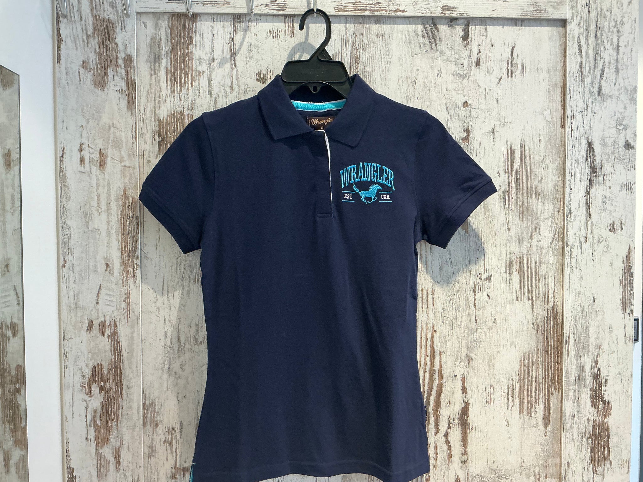 X5S2565415 Wrangler Ladies Eliza S/S Polo Navy