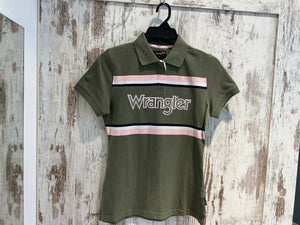 X5S2565410 Wrangler Ladies Hallie S/S Polo Olive
